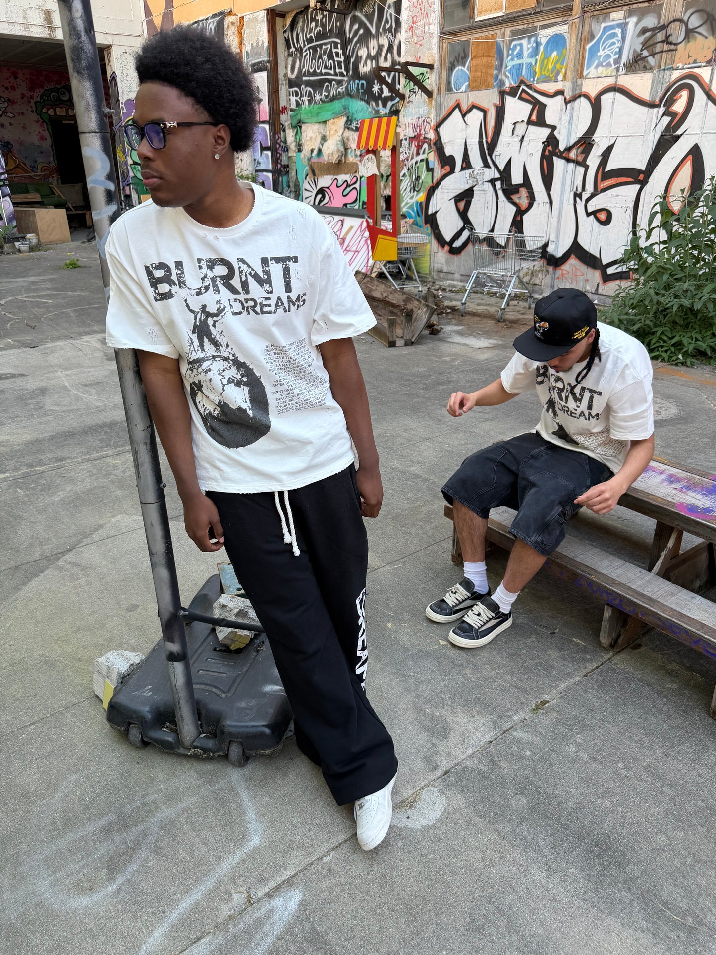 bd white distressed tee