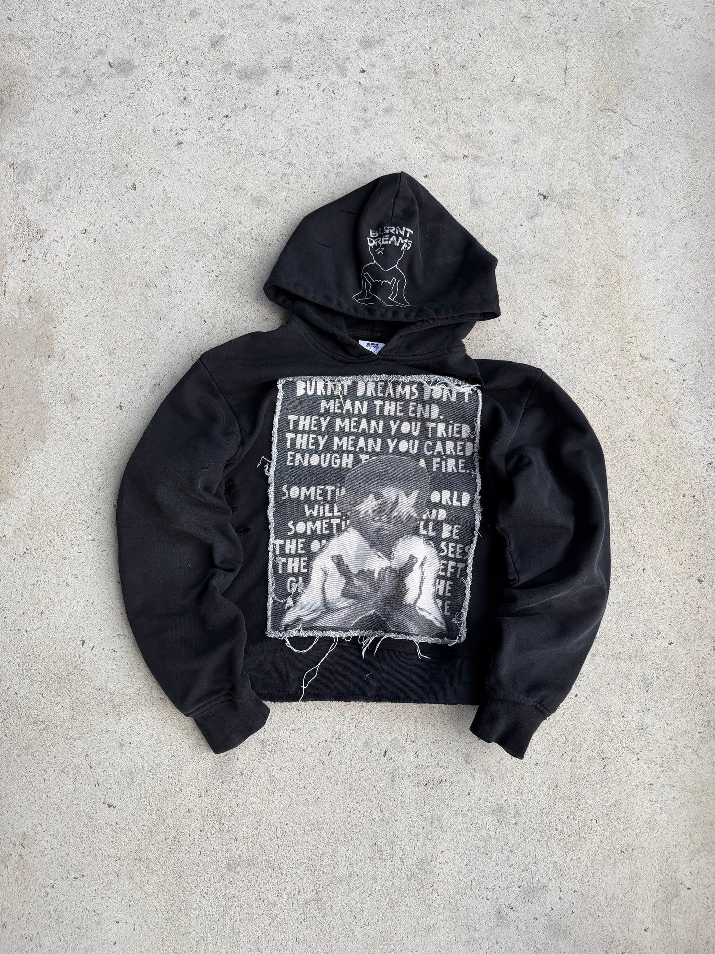 burnt dreams black hoodie