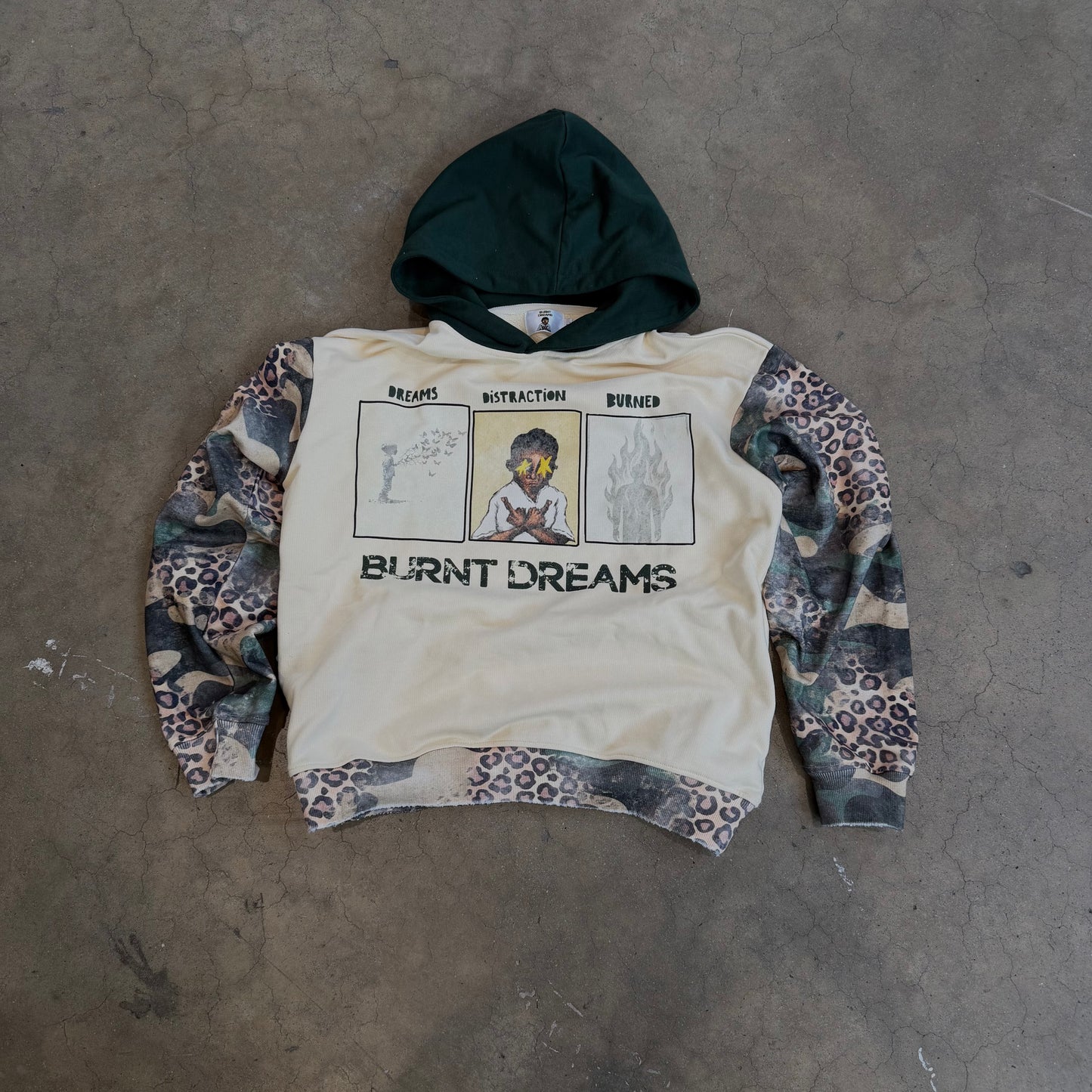 burnt dreams leopard print hoodie
