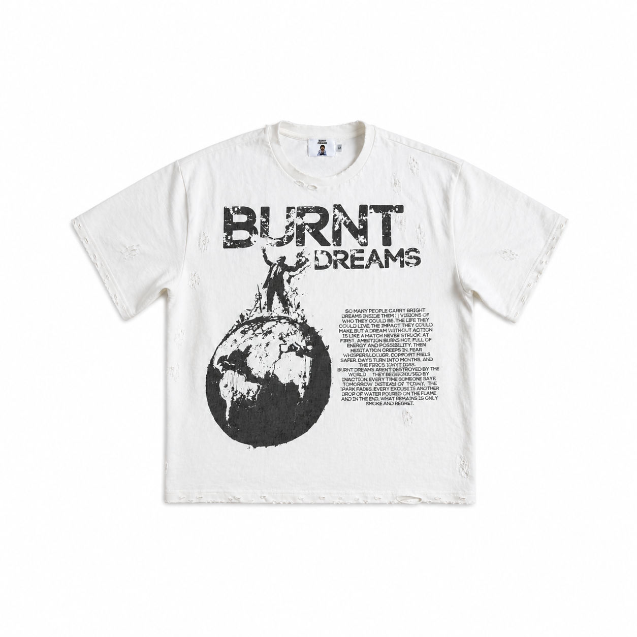 bd white distressed tee
