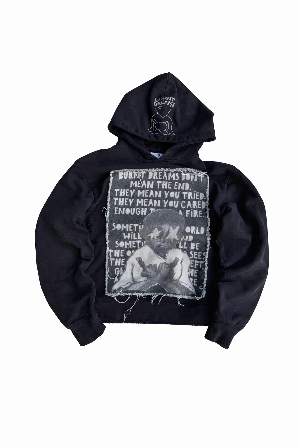 burnt dreams black hoodie