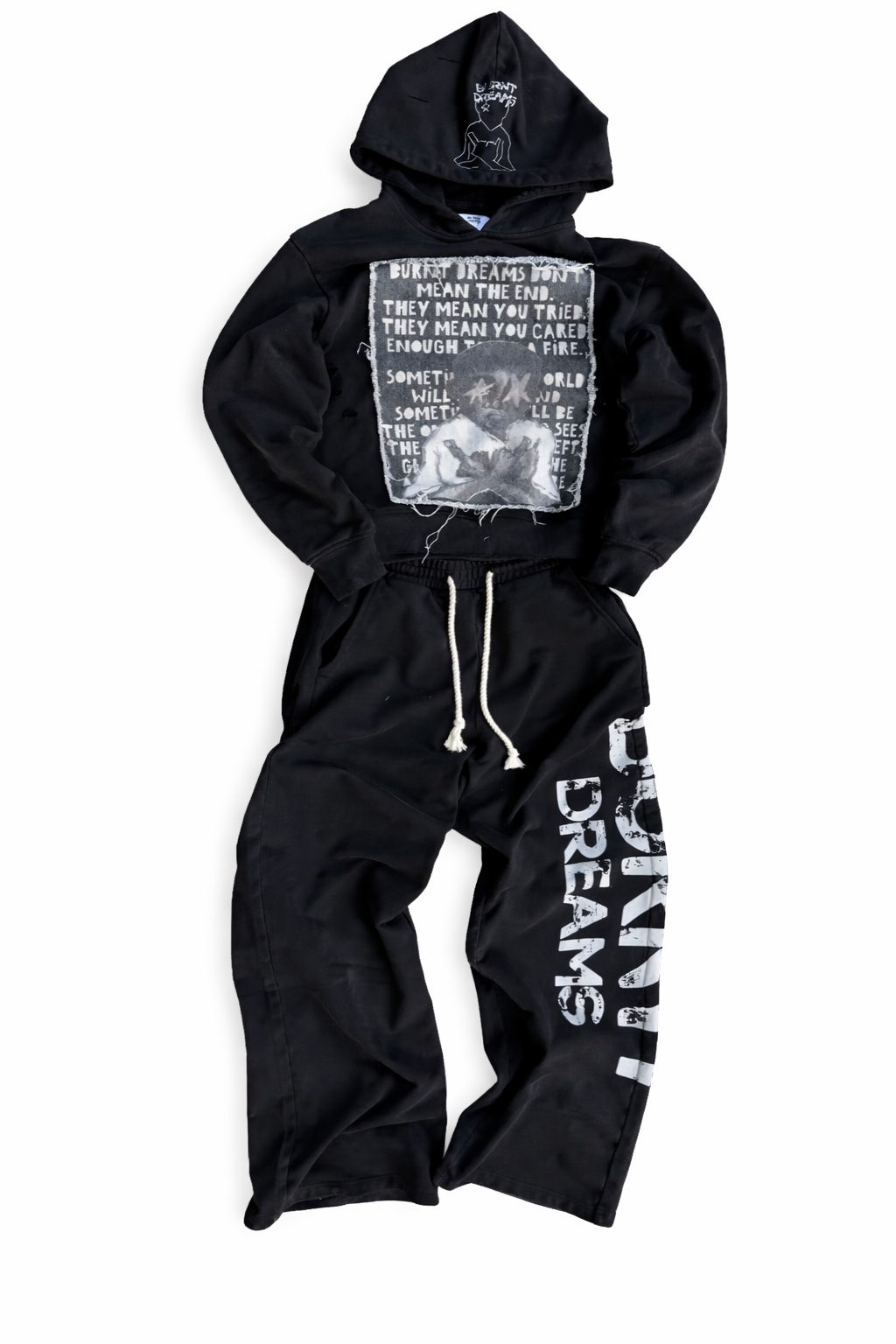 burnt dreams black tracksuit