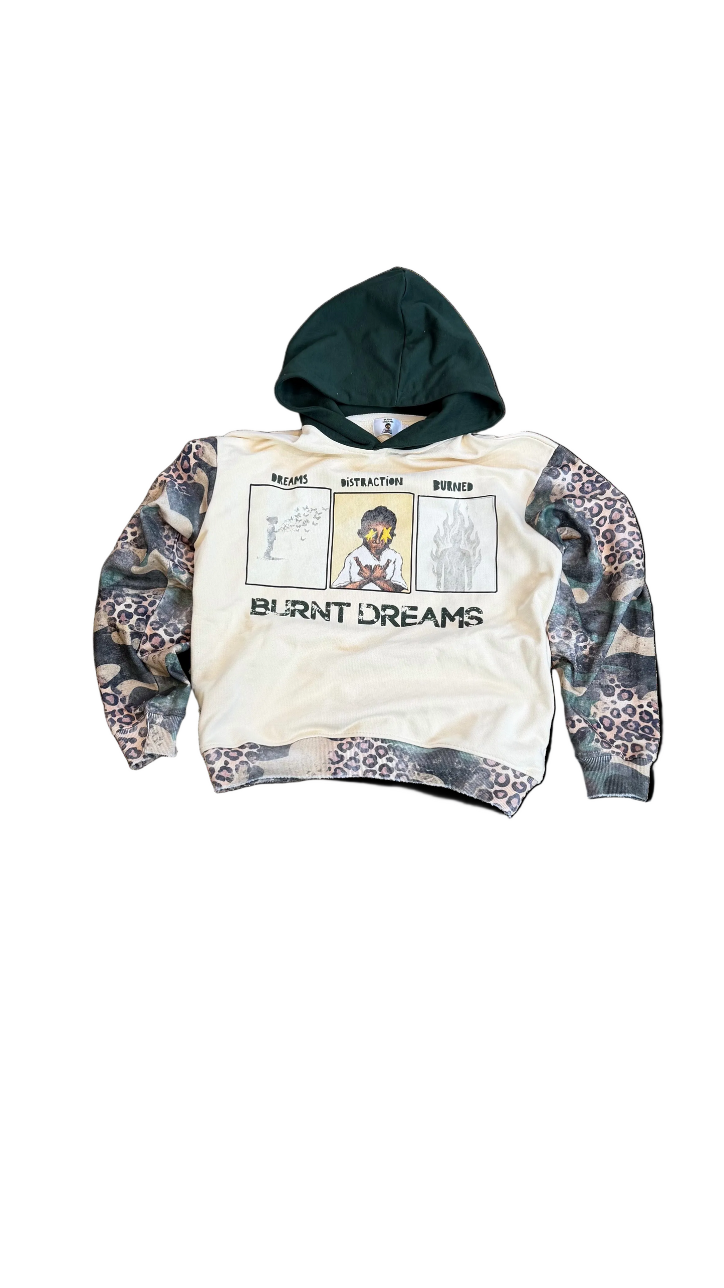 burnt dreams leopard print hoodie