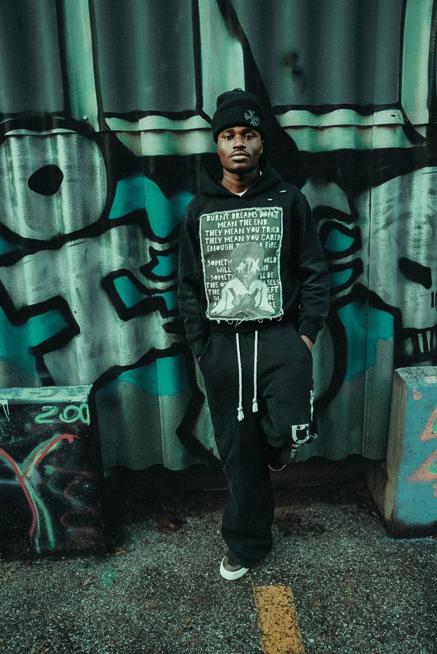 burnt dreams black hoodie