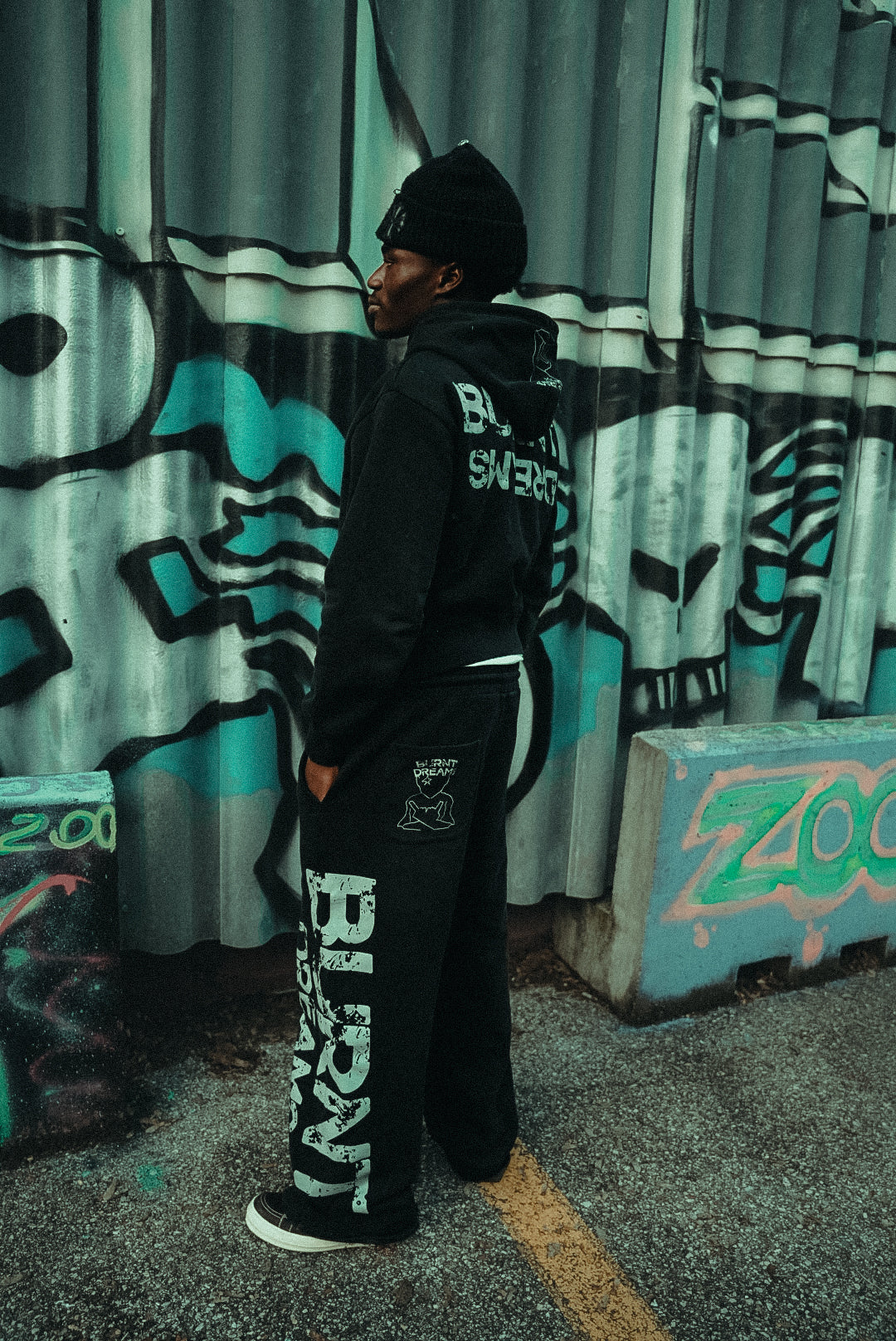 burnt dreams black tracksuit